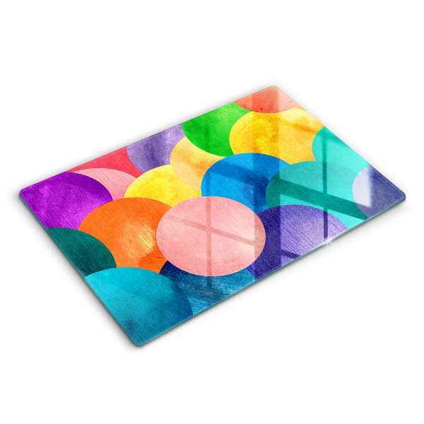 Tagliere in vetro Cerchi colorati