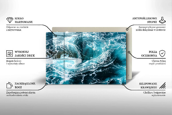 Tagliere in vetro Onde d'acqua schiumose