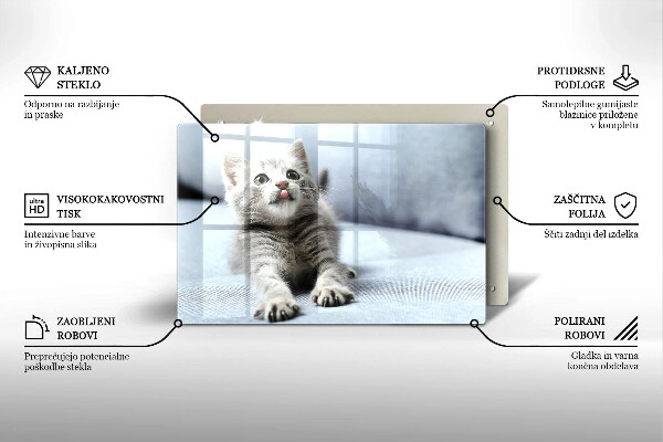 Tagliere in vetro temperato Piccolo gattino carino