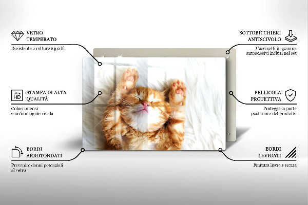 Tagliere in vetro temperato Piccolo gattino carino