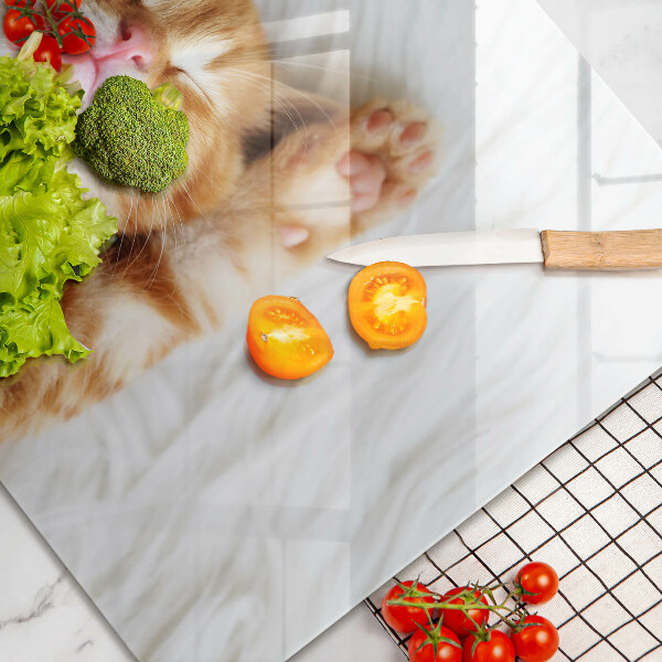 Tagliere in vetro temperato Piccolo gattino carino