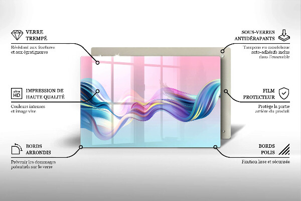 Tagliere in vetro Astrazione pastello