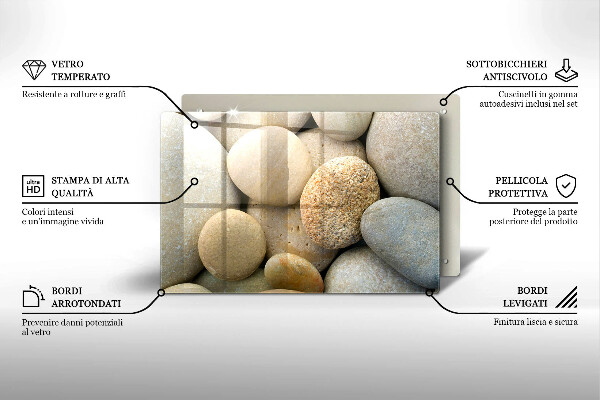 Tagliere in vetro temperato Modello di pietre ovali
