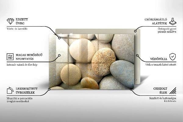 Tagliere in vetro temperato Modello di pietre ovali