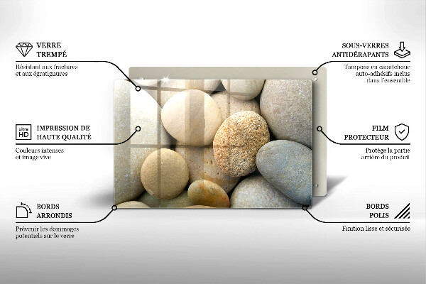 Tagliere in vetro temperato Modello di pietre ovali
