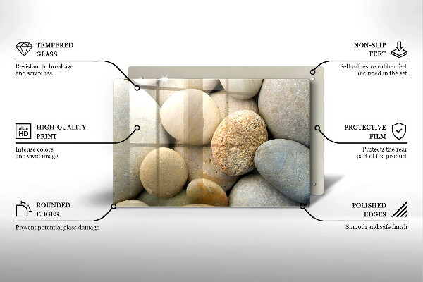 Tagliere in vetro temperato Modello di pietre ovali