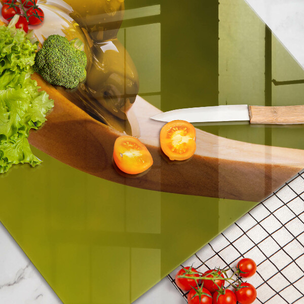 Tagliere in vetro temperato Olio d'oliva e olive