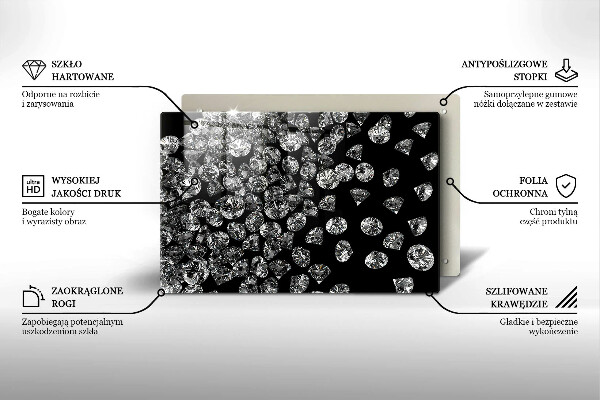 Tagliere in vetro temperato Diamanti diamanti