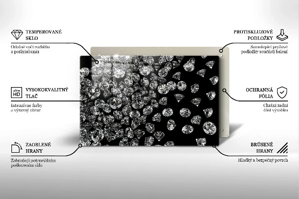Tagliere in vetro temperato Diamanti diamanti