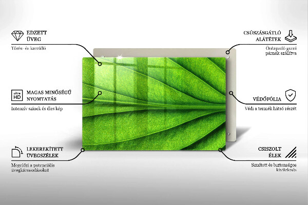 Tagliere in vetro temperato Foglia della vena naturale