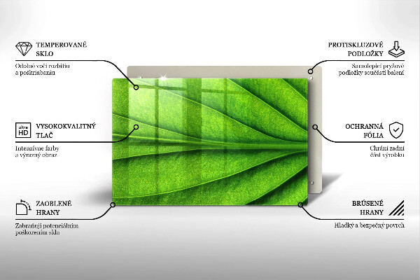 Tagliere in vetro temperato Foglia della vena naturale