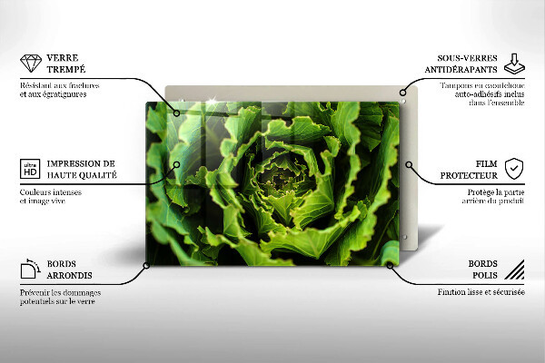 Tagliere in vetro temperato Mangiare foglie di lattuga