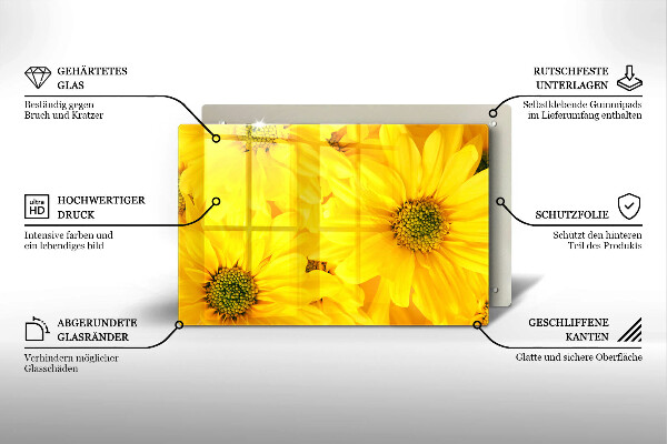 Tagliere in vetro temperato Petali di fiori
