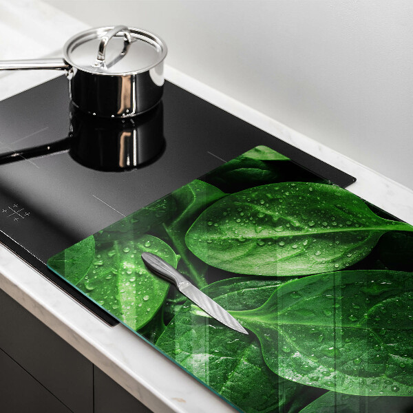 Tagliere in vetro temperato Foglie di basilico