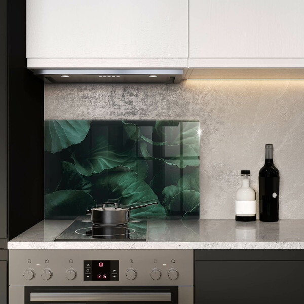 Tagliere in vetro temperato Foglie selvatiche scure