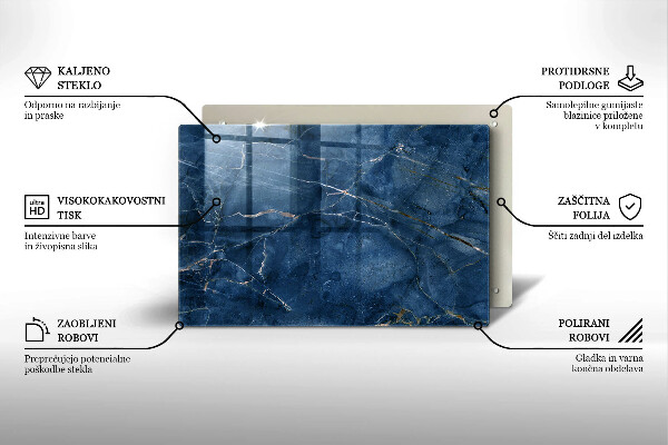 Tagliere in vetro temperato Trama di pietra di marmo