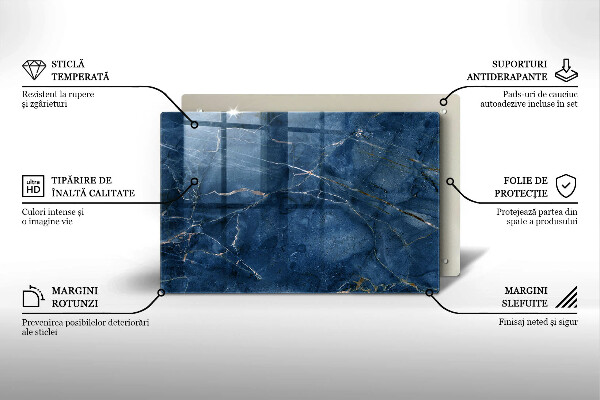 Tagliere in vetro temperato Trama di pietra di marmo