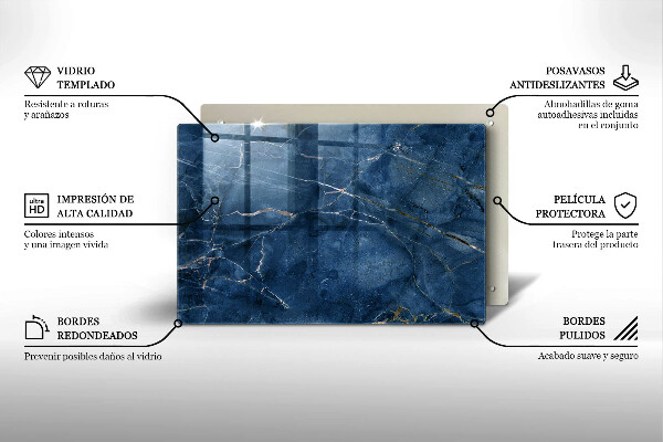 Tagliere in vetro temperato Trama di pietra di marmo