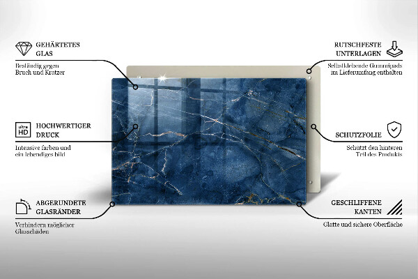 Tagliere in vetro temperato Trama di pietra di marmo