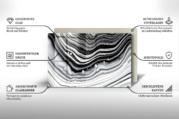 Tagliere in vetro temperato Astrazione dell'inchiostro
