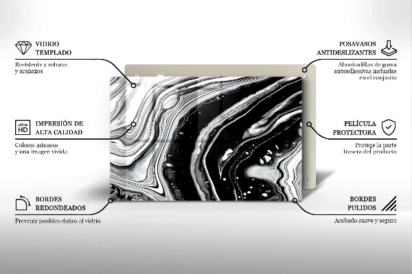 Tagliere in vetro temperato Astrazione dell'inchiostro