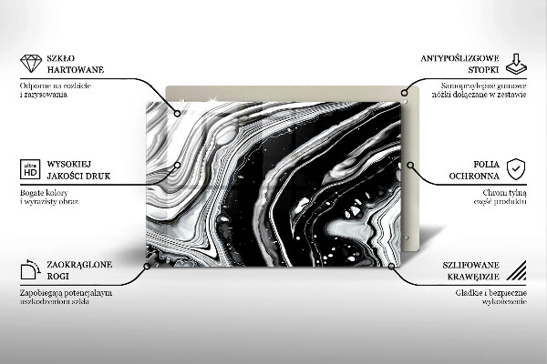 Tagliere in vetro temperato Astrazione dell'inchiostro