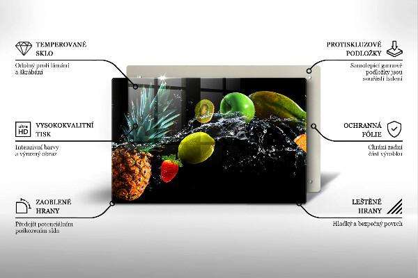 Tagliere in vetro Frutta in acqua