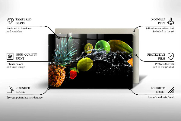 Tagliere in vetro Frutta in acqua