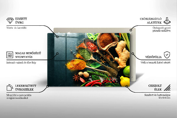Tagliere in vetro temperato Cucchiai per spezie da cucina