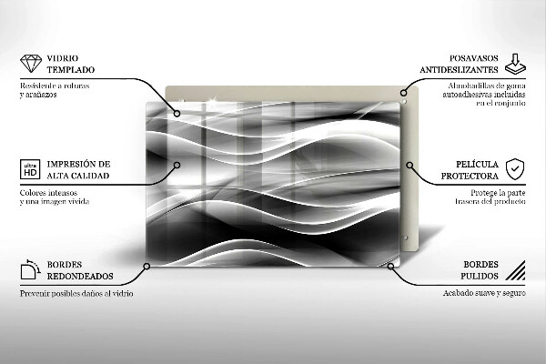 Tagliere in vetro Linee delicate di astrazione