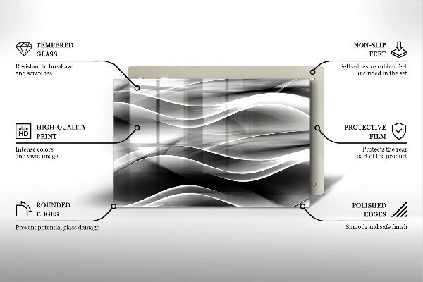 Tagliere in vetro Linee delicate di astrazione