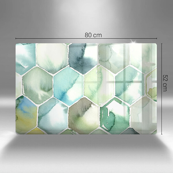 Tagliere in vetro Esagoni dell'acquerello