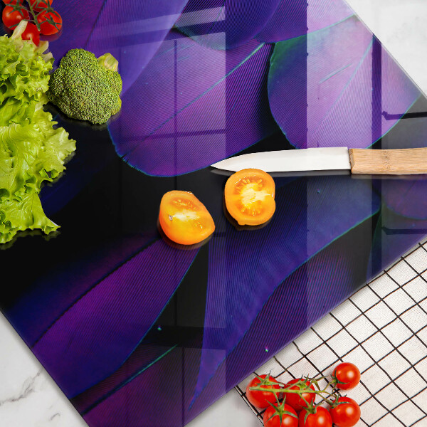 Tagliere in vetro Piume al neon