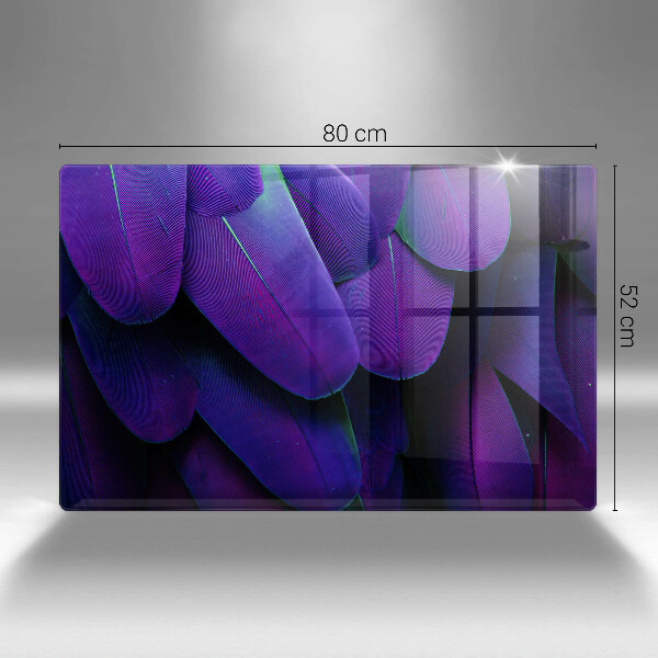 Tagliere in vetro Piume al neon