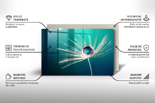 Tagliere in vetro Rugiada su un dente di leone