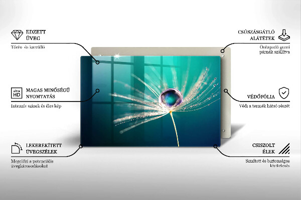 Tagliere in vetro Rugiada su un dente di leone