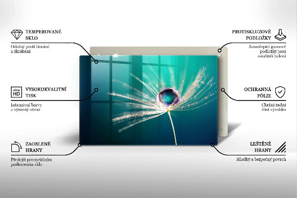 Tagliere in vetro Rugiada su un dente di leone