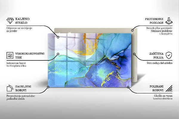 Tagliere in vetro Pietra d'oro incrinata