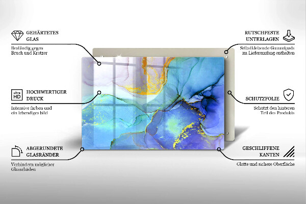 Tagliere in vetro Pietra d'oro incrinata