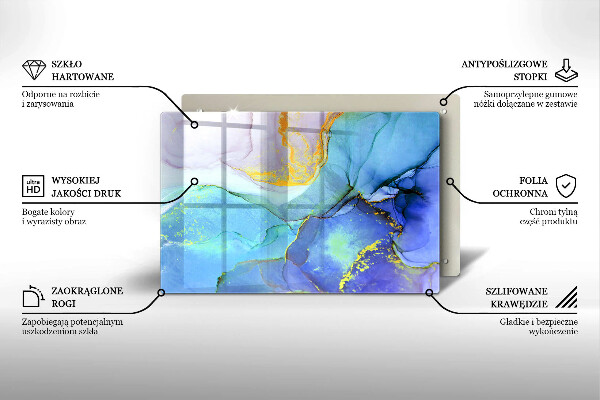 Tagliere in vetro Pietra d'oro incrinata