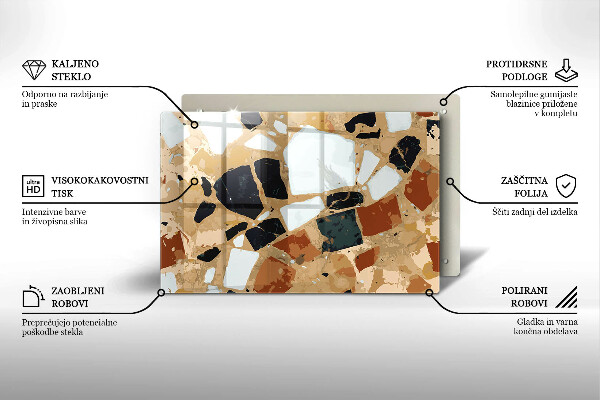 Tagliere in vetro Piatto con pietre decorative