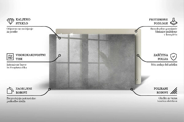 Tagliere in vetro temperato Fondo di struttura concreta