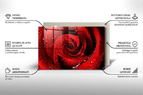 Tagliere in vetro temperato Petali di fiori di rosa