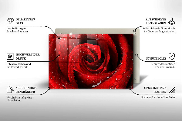 Tagliere in vetro temperato Petali di fiori di rosa