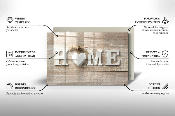 Tagliere in vetro temperato Home