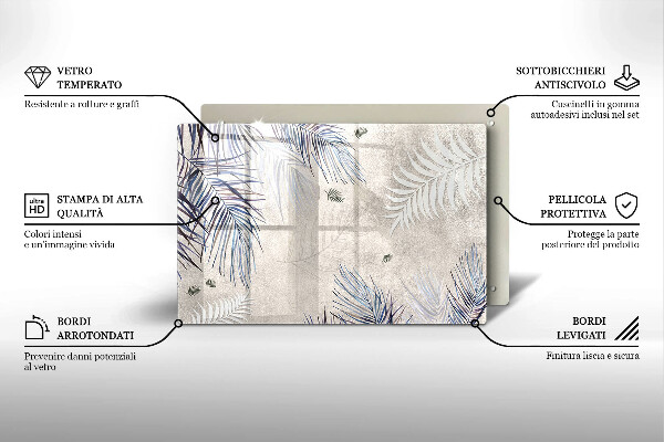 Tagliere in vetro Foglie sottili