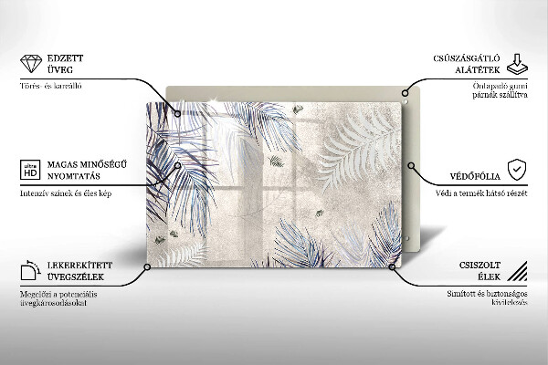Tagliere in vetro Foglie sottili