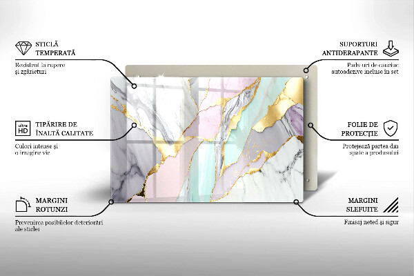 Tagliere in vetro Marmo pastello