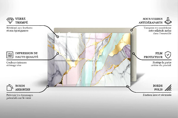 Tagliere in vetro Marmo pastello