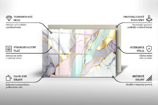 Tagliere in vetro Marmo pastello